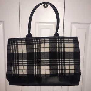Wool/pleather tote